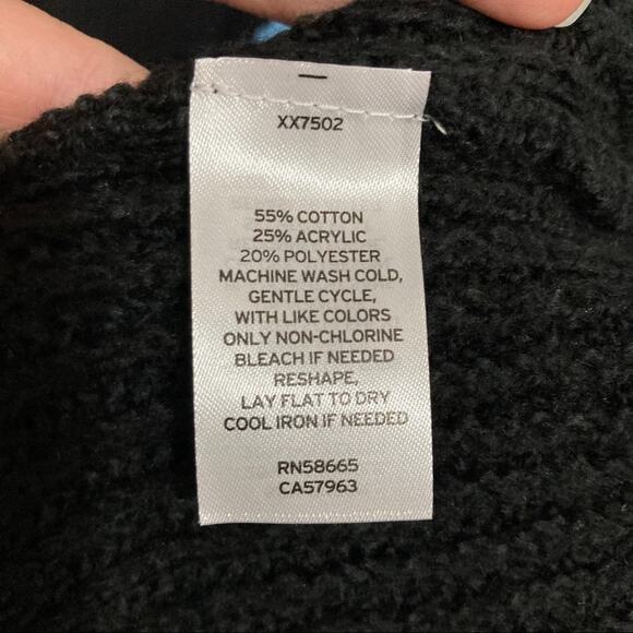 new Nordstrom BP. Braided Balloon Sleeve Sweater Black size XL - Picture 9 of 10